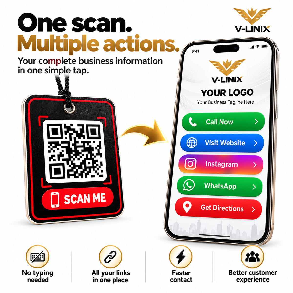Business page and QR code add on, V-LINIX