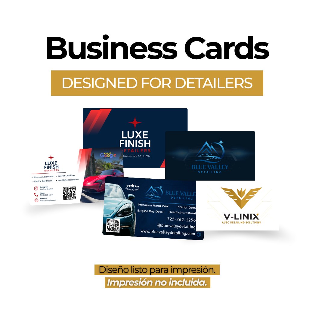 Custom business card design for detailers - V-LINIX