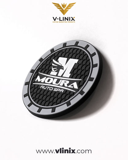 PORTAVASOS DE GOMA PERSONALIZADO PARA COCHE CON TU LOGO – (2 PIEZAS POR JUEGO) - VLINIX