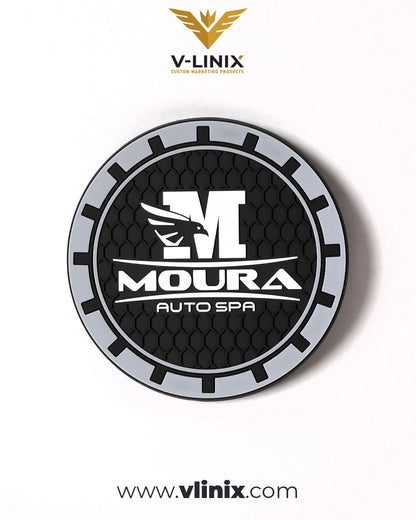 PORTAVASOS DE GOMA PERSONALIZADO PARA COCHE CON TU LOGO – (2 PIEZAS POR JUEGO) - VLINIX