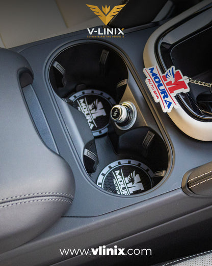 PORTAVASOS DE GOMA PERSONALIZADO PARA COCHE CON TU LOGO – (2 PIEZAS POR JUEGO) - VLINIX