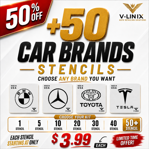 50% OFF 🔥🔥🔥 Custom Car Brand Stencils | 50+ Designs for Professional Detailers - VLINIX