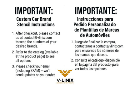 Compra 10 y llévate 12 – Kit de plantillas para logotipos de automóviles FLEXLINE (elige tus marcas).