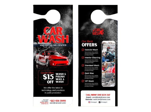 Professional Door Hanger for Detailers | Custom Print-Ready Design - VLINIX