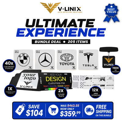 Ultimate Bundle, 40 car brand stencils and 150 air fresheners - V-LINIX