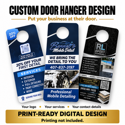 Colgador de puerta profesional para detallistas | Diseño personalizado listo para imprimir - VLINIX