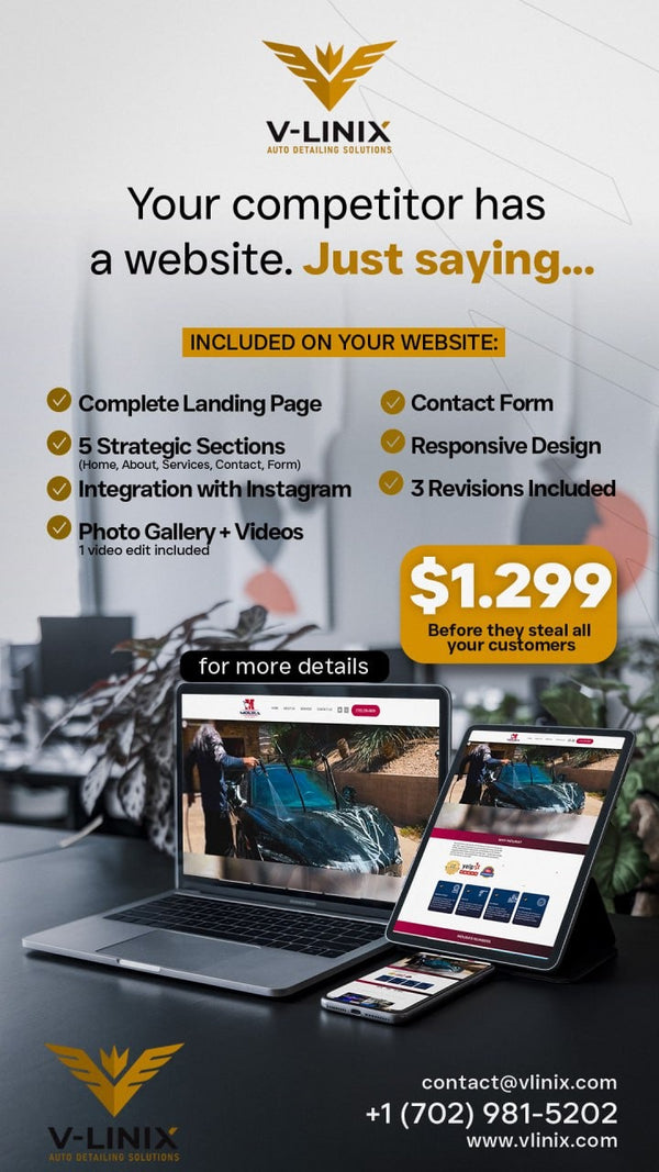 Professional Website for Detailers | High-Converting Landing Page - VLINIX