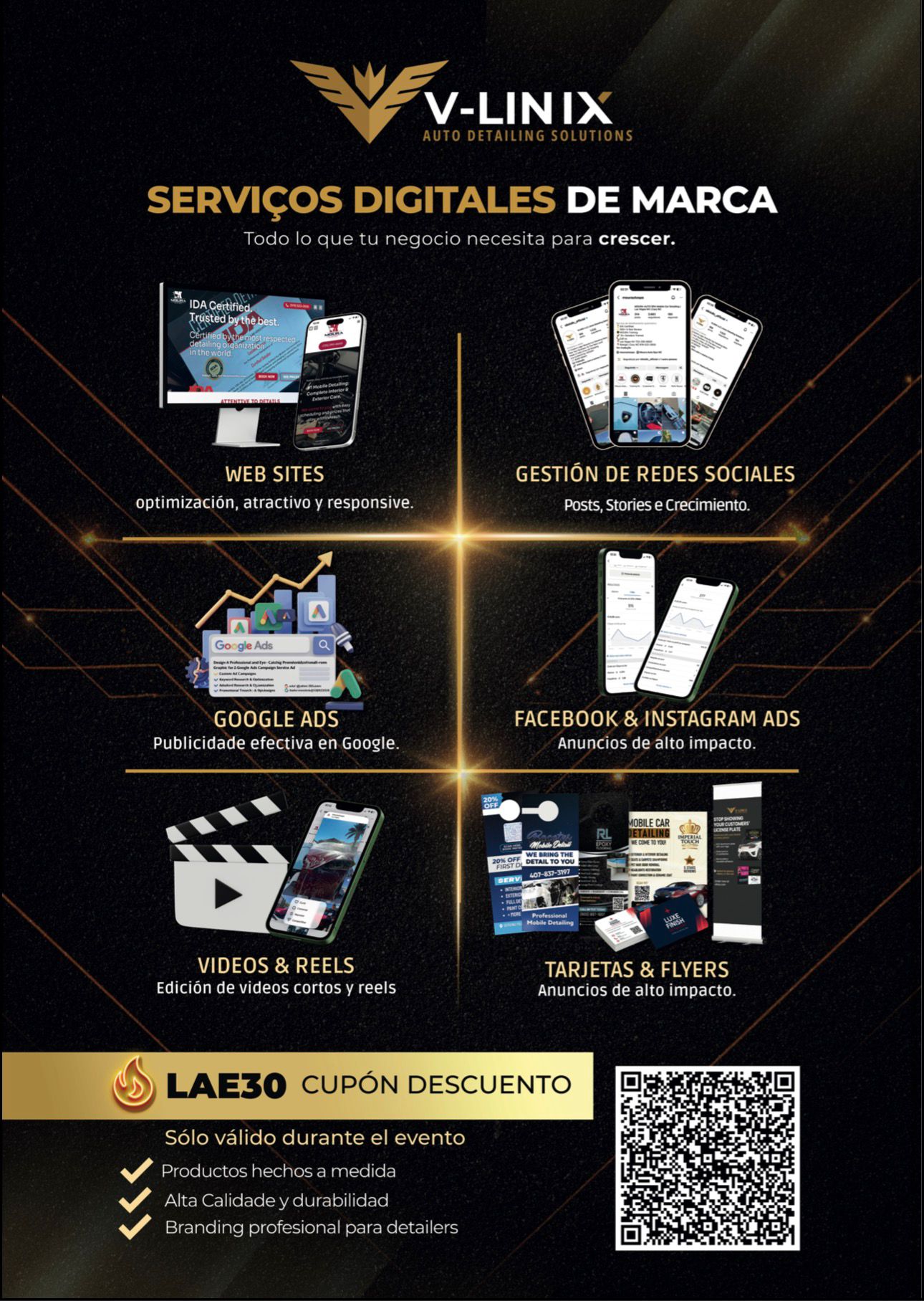 Folleto profesional personalizado para detalles | Diseño listo para imprimir - VLINIX