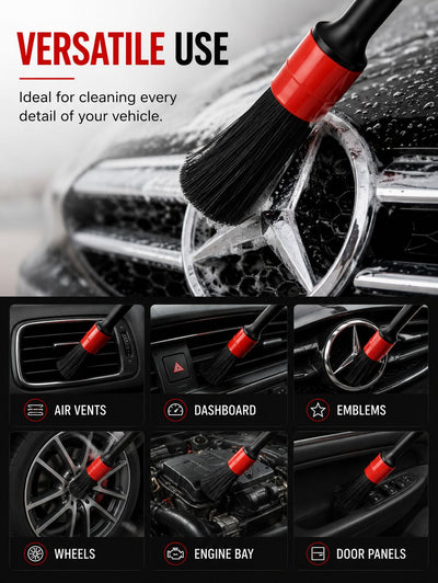 Detailing brush set, 5 ultra soft brushes, photo 2 - V-LINIX