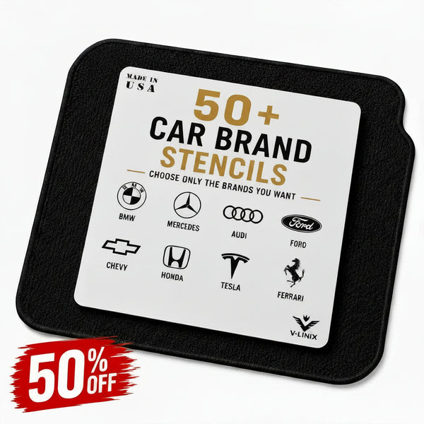 50% OFF 🔥🔥🔥 Custom Car Brand Stencils | 50+ Designs for Professional Detailers - VLINIX