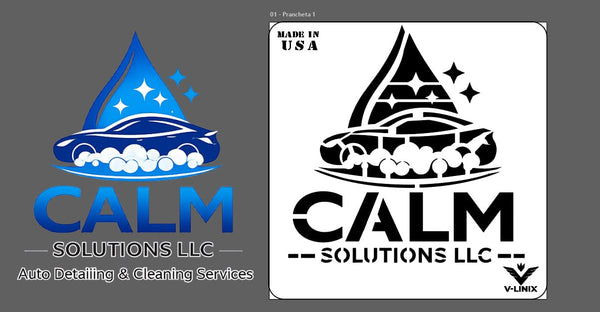 Custom Detailing Logo Stencil (2pcs)  – Made to Order - Text or Design - FLEXLINE - VLINIX