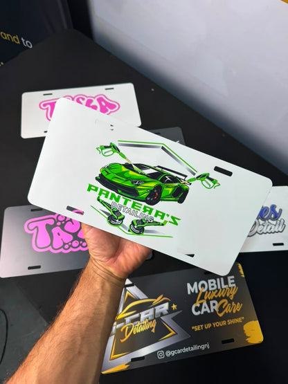 Placa de cubierta personalizada para detallistas móviles: aluminio + adhesivo reutilizable | VLINIX