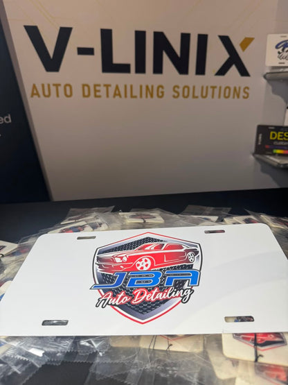 Placa de cubierta personalizada para detallistas móviles: aluminio + adhesivo reutilizable | VLINIX