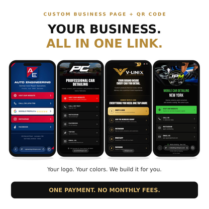 Custom Business Page + QR Code | No Monthly Fees